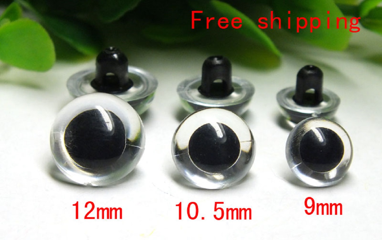 

60Pcs Transparent Sew On Plastic Safety EYES For Teddy Bear Mixed Size 9mm/10.5mm/12mm/13.5mm/15mm/16.5mm/18mm