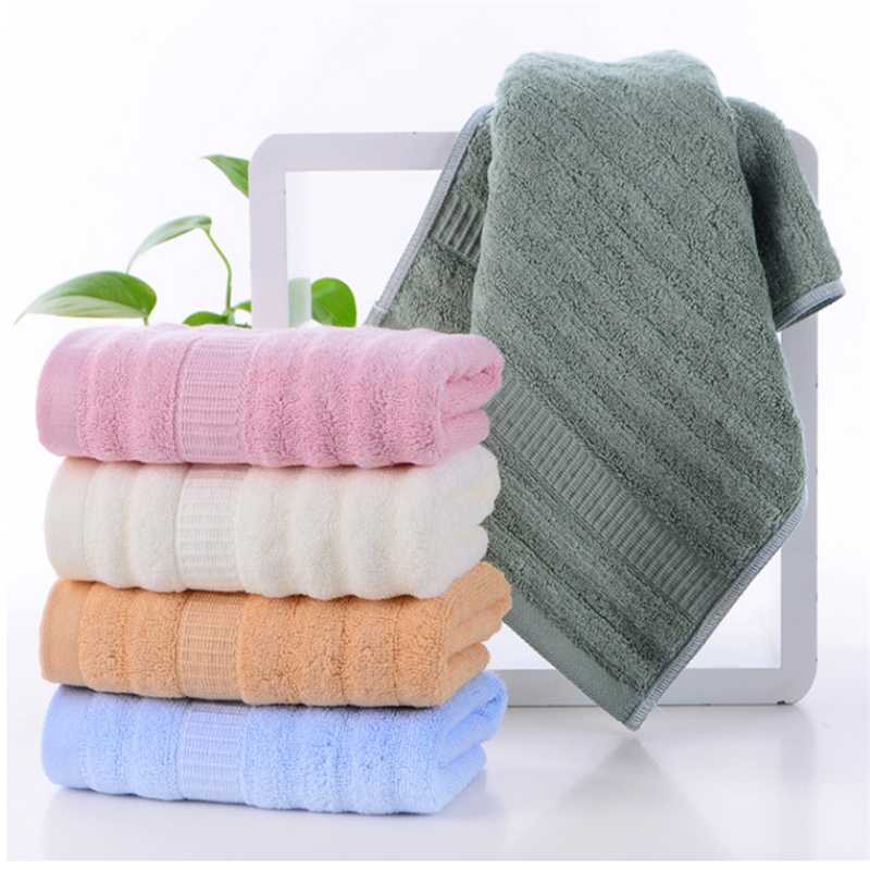 

New Bamboo Fiber Wave Pattern Towel Adult Men and Women Increase Thick Absorbent Soft Couple Face Towel Machine Washable Stripe, Pink