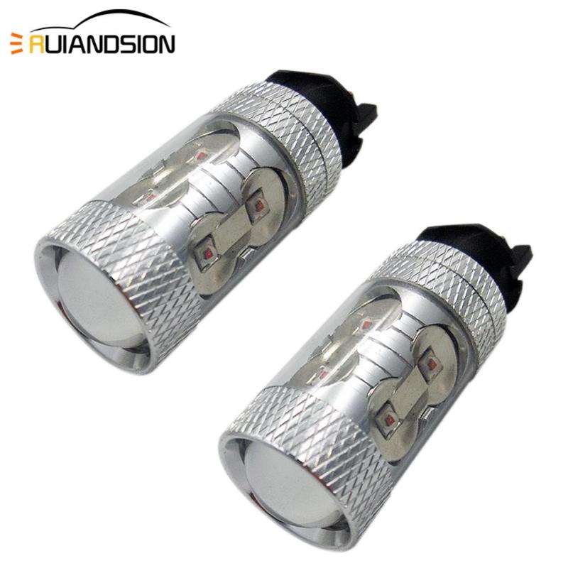 

2pcs 50W 80W XB-D Chip Canbus PWY24W LED Projector Running Light White Amber Turn Signal Fog Bulb For Golf 7 Golf7 Golf VII