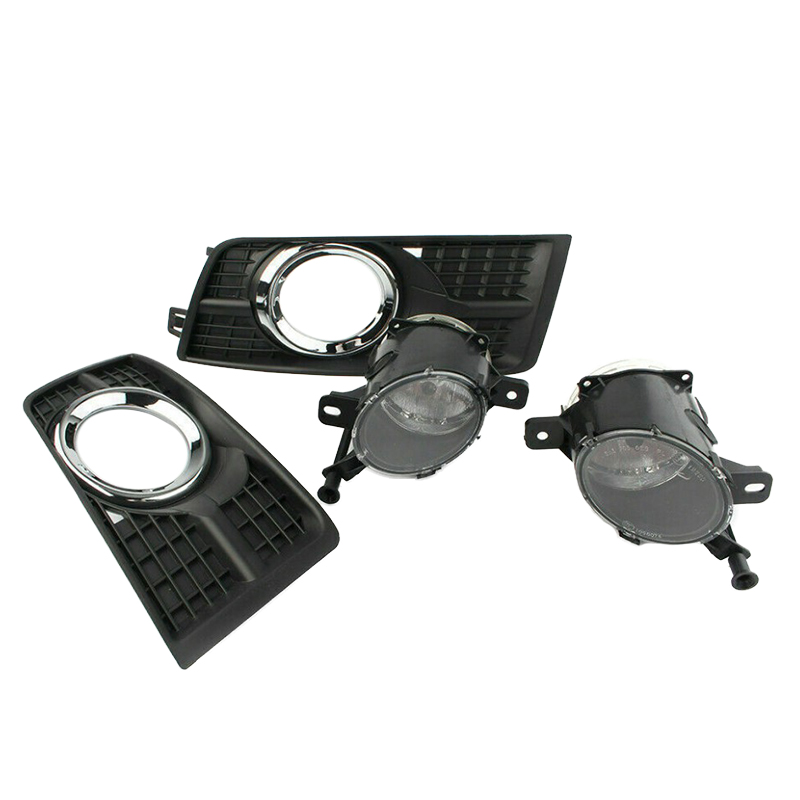 

4pcs Front Bumper Fog Light Driving Lamp Bulb & Frame Trim Cover Bezel Assembly Fit For SRX 2010-2020, As pic