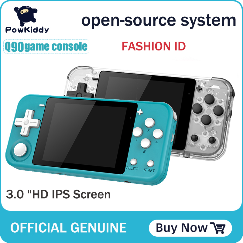 

POWKIDDY Q90 Open Dual System Handheld Retro Game Console 3 "HD IPS Screen Kids Gift 16 Simulator Support PS1 New Game 3D games