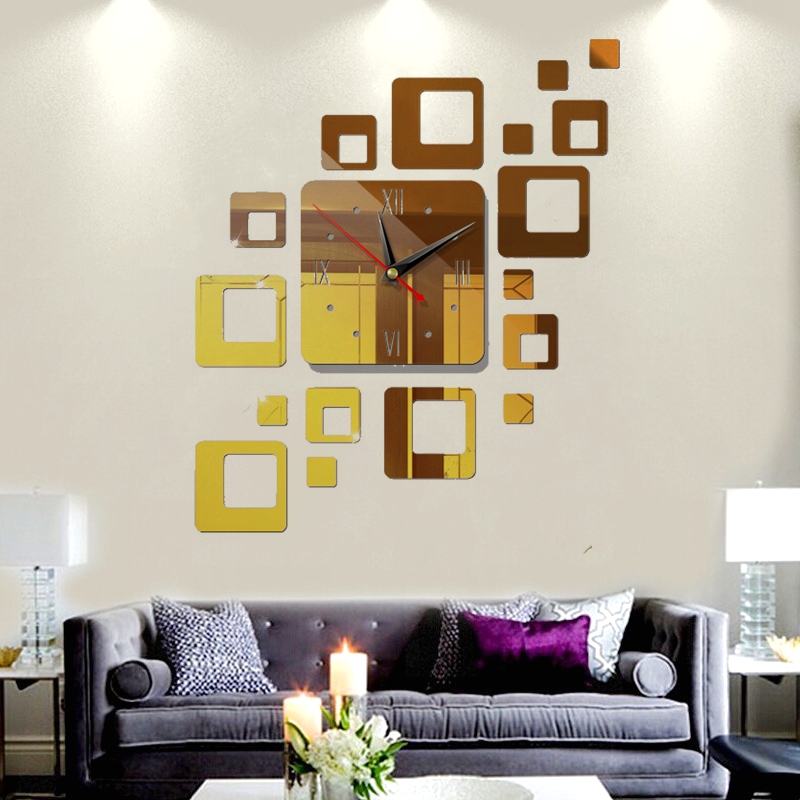 

New Wall Clock Quartz Watch Modern Design Large Decorative Clocks Europe Acrylic Stickers Living Room Clock