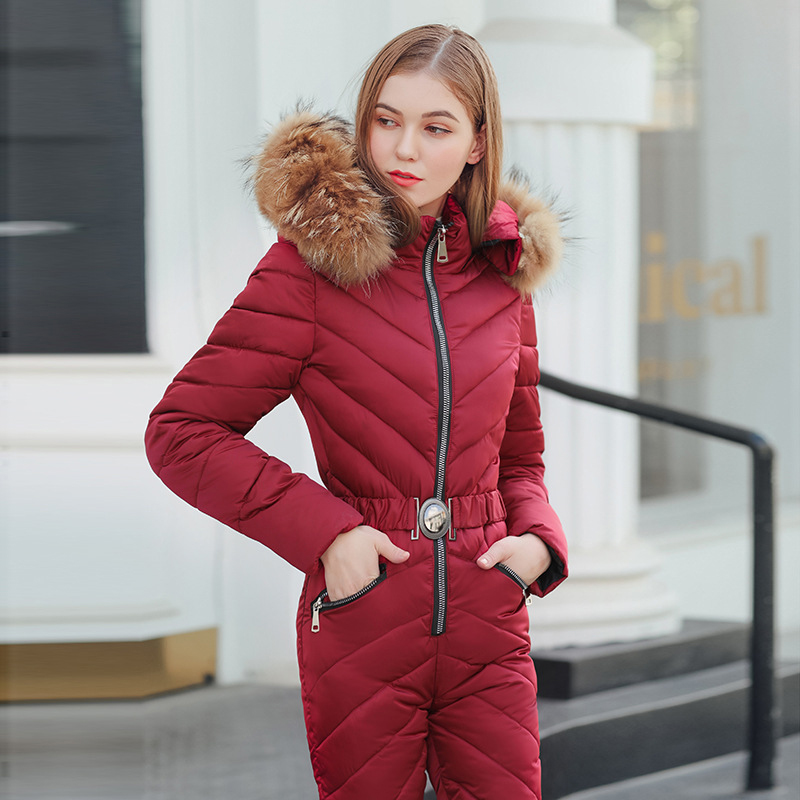 

New One Piece Ski Jumpsuit Casual Thick Winter Warm Woman's Snowboard Skisuit Outdoor Sports Skiing Pant Set Zipper Ski Suit, Army green