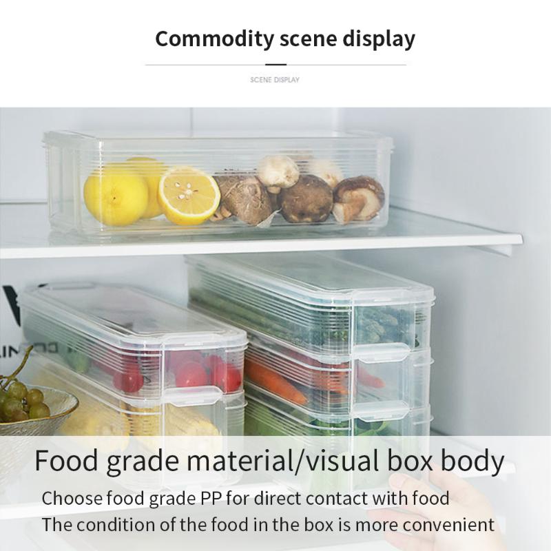 

Fresh Storage Box Containers Reusable Kitchen Fridge Organizer Case Tray For Keep Fruits Vegetables Fish Box Case