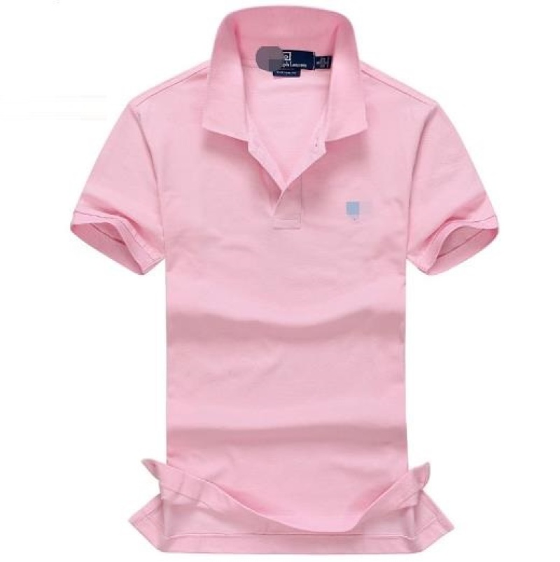 

Pink Pure Color Loose Big Yards Men'S Short Sleeve T-Shirt 1796