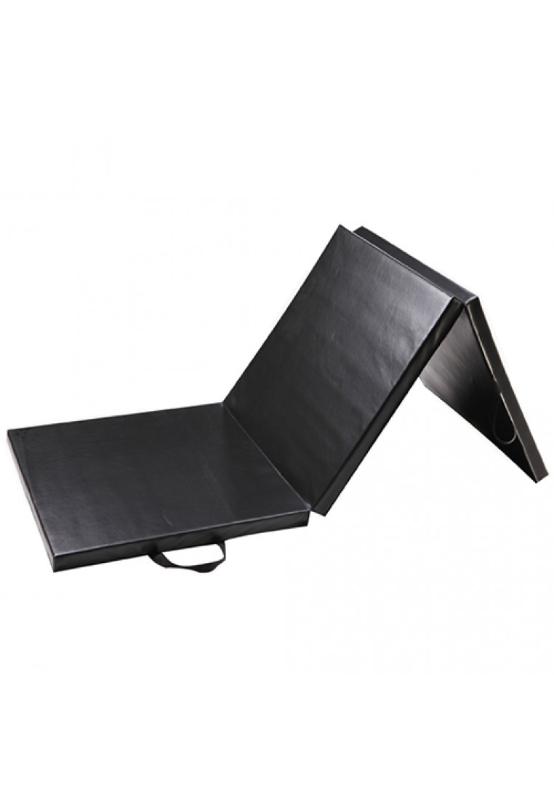 

Triple Fold Gymnastic Pad Sports Pad Leather Colchonetas De Yoga De Fitness Mat For Fitness Thick Yoga Mat, Black