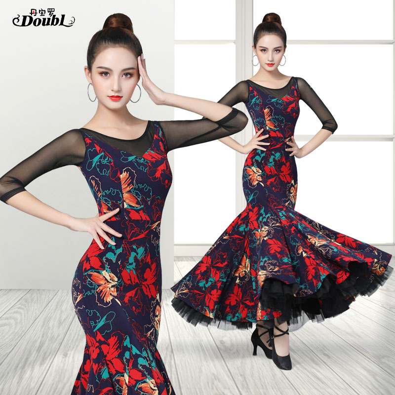 

DOUBL modern dress new ballroom dance dress ballroom dance waltz suit, As shown