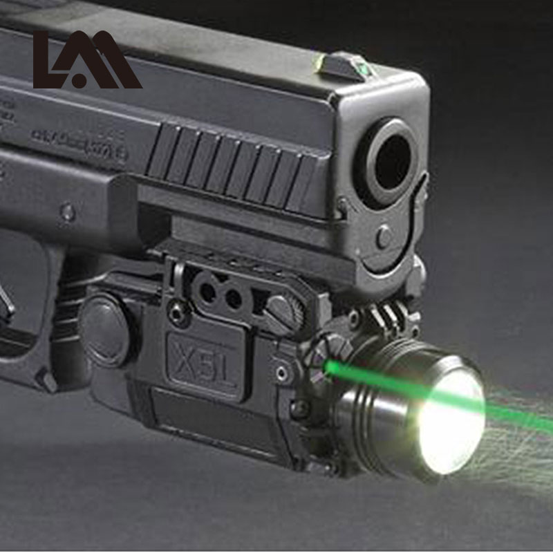 

2in1 Tactical X5L Green Laser Sight Combo LED Flashlight Constant/Strobe White Light Universal Handgun Laser Pistola