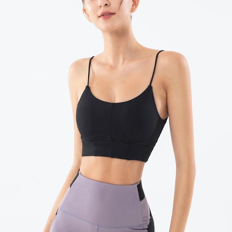 

Push Up Sport Top Shockproof Gathered Yoga Bra Fitness Yoga Running Vest Gym Bras Active Wear Sports Bras for Women, Black