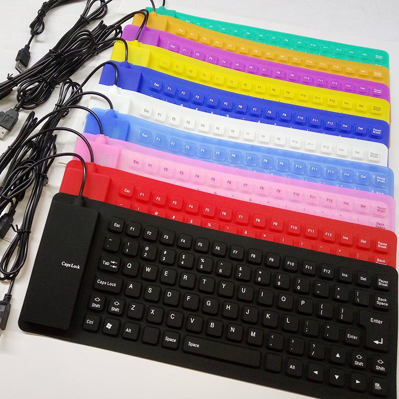 85 Keys Portable Mini USB Keyboard Flexible Waterproof Soft Silicone Gaming Keyboard Tablet Foldable Computer Keyboard Laptop-image-573245636