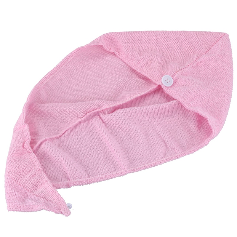 

1PC ic minifiber Hair Drying Towel Cap Bath Head Wrap Pink
