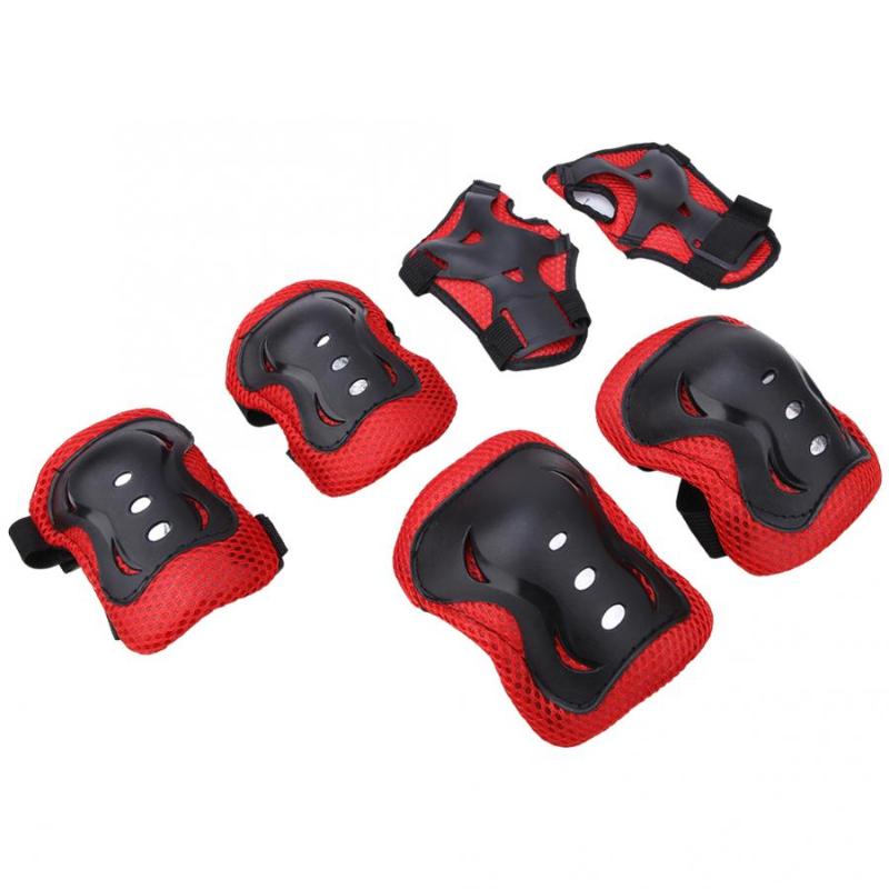 

Kids Roller Skating Elbow Knee Pads Support Hip Pad Set Cycling Protective Gear for Children Skateboard Bicycle Safety Protector, Black red