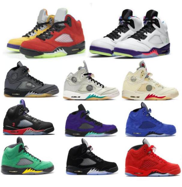 

Men Off 5 5s Basketball Shoes Sneakers Grape Fire Red Oregon Red Blue Suede Oreo Top 3 Alternate Women Des Chaussures Trainers Shoes