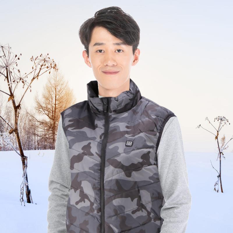 

Outdoor Men Women Electric Heated Vest USB Heating Vest Winter Thermal Cloth Feather Camping Hiking Warm Hunting Jacket, As shown