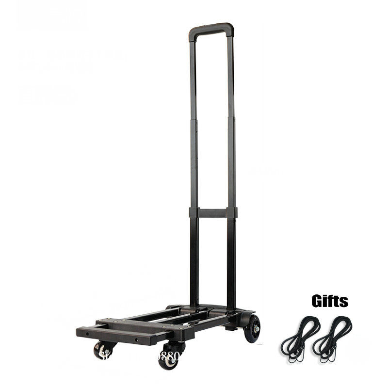 

Folding Hand Truck, 120lbs Heavy Duty 4-Wheel Solid Construction Utility Cart, Lightweight for Luggage, Portable Fold Up Dolly, Type 2