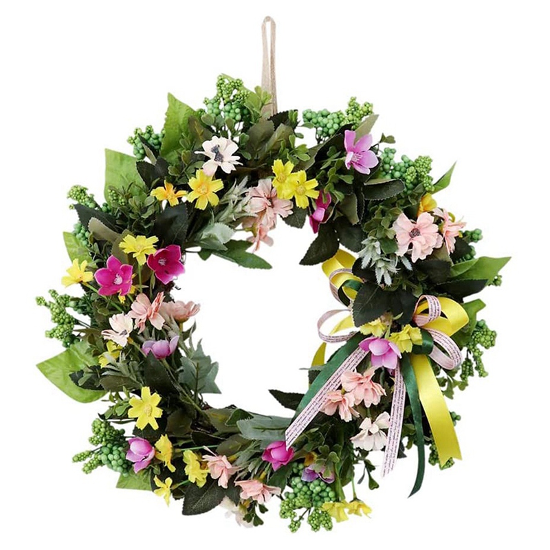 

1 Pcs 40cm Artificial Sunflower Garland Garland Hanging Decoration for Christmas Wreath, Green