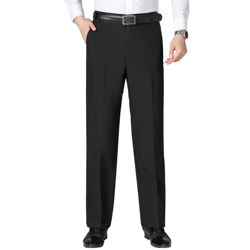 

2020 Summer New Men Business Casual Suit Trousers Clothing Pants Pantalon Fashion Macacao Masculino Spodnie Meskie Baggy Broeken, Black