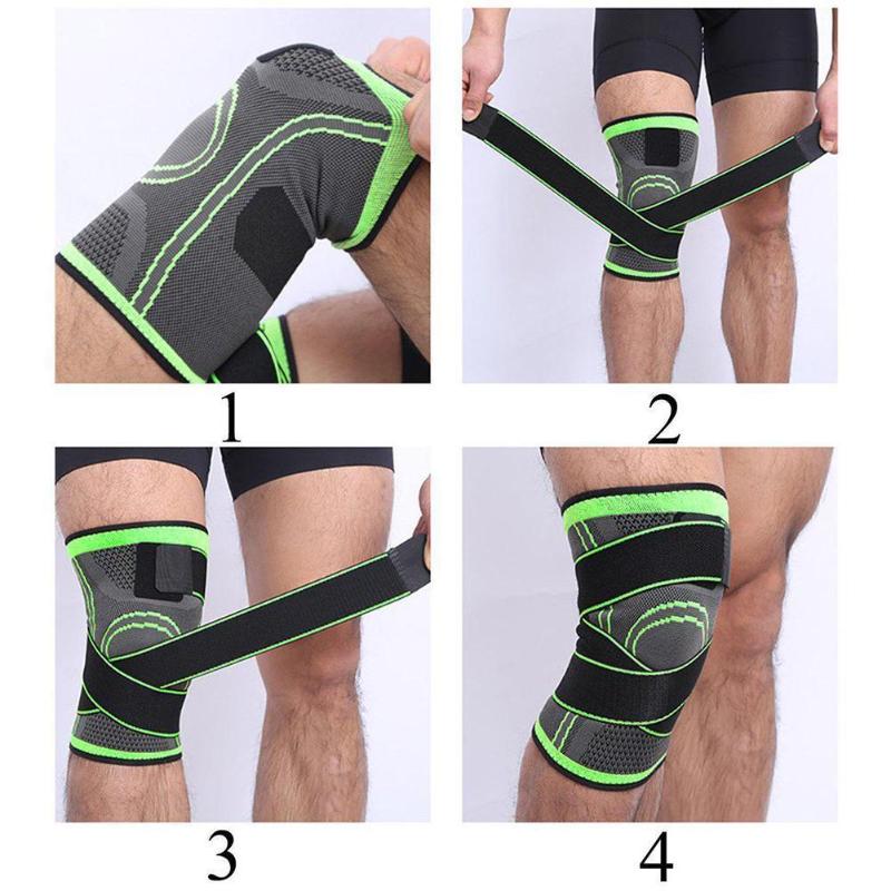 

2020 Knee Support Professional Protective Sports Knee Support Basketball Tennis Bandage Brace Cycling Belt Pad Breatha Y1P0, Green