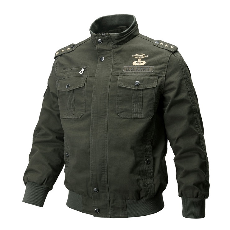 

Fashion Jackets Mens Tooling Jacket Fashion Washed Letter Printed Long Sleeve Jackets Mens Autumn Outerwear Casual Coats 2020 New Arrival, Black