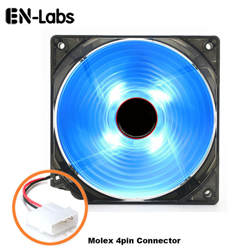 

En-Labs Computer 120mm Oil Bearing 16dBA Ultra Silent 4 LEDs Case Fan Heatsink Cooler Cooling,12CM Fan Power by 12V DC IDE 4pin