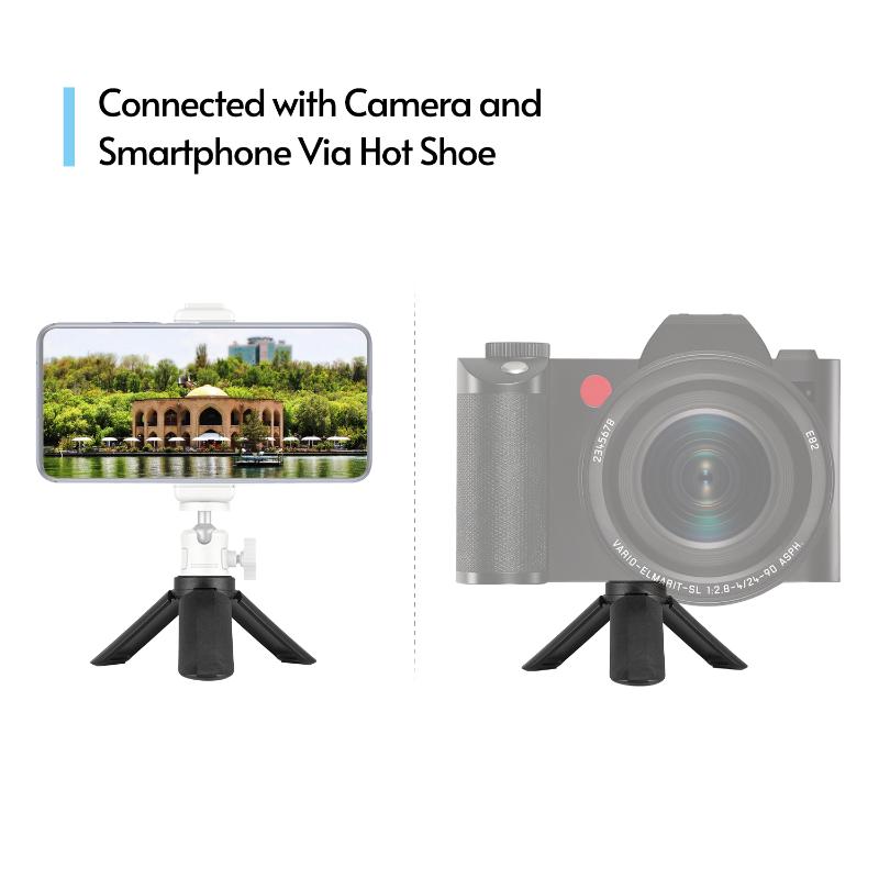 

Photography Accessories Mini Tabletop Folding Tripod With 1/4 Screw for Mobile Phone Camera Stabilizer Max Load 1KG Black