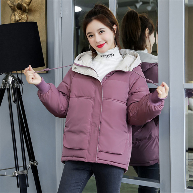 

2020 New Winter Jacket Women Coat Parkas Hooded Short Jackets Cotton Padded Parka Outwear Female Thick Warm Jacket Coats P786, Red