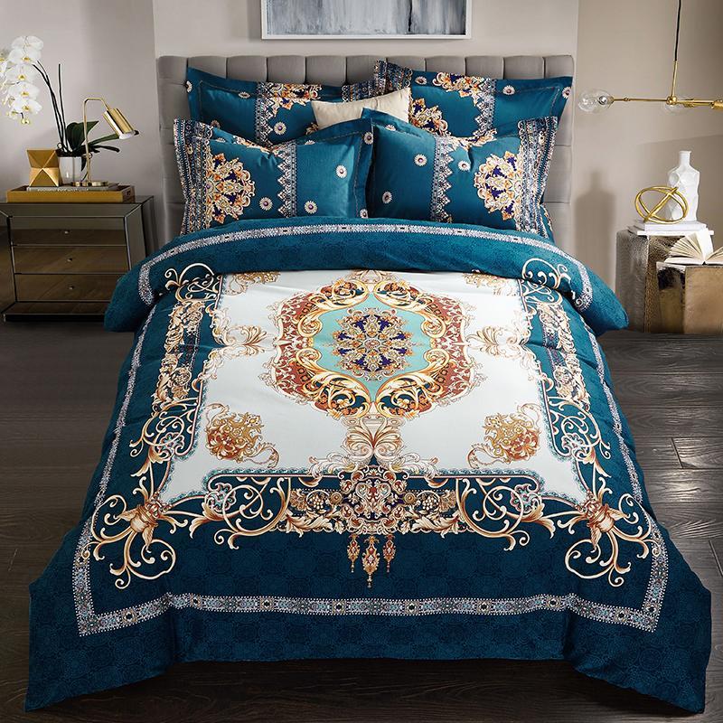 

Jpcs 100%cotton Sanding Classic retro bedding set thick warm duvet cover sets Bed Sheet Pillowcases Queen King size 16 styles, Hjc16