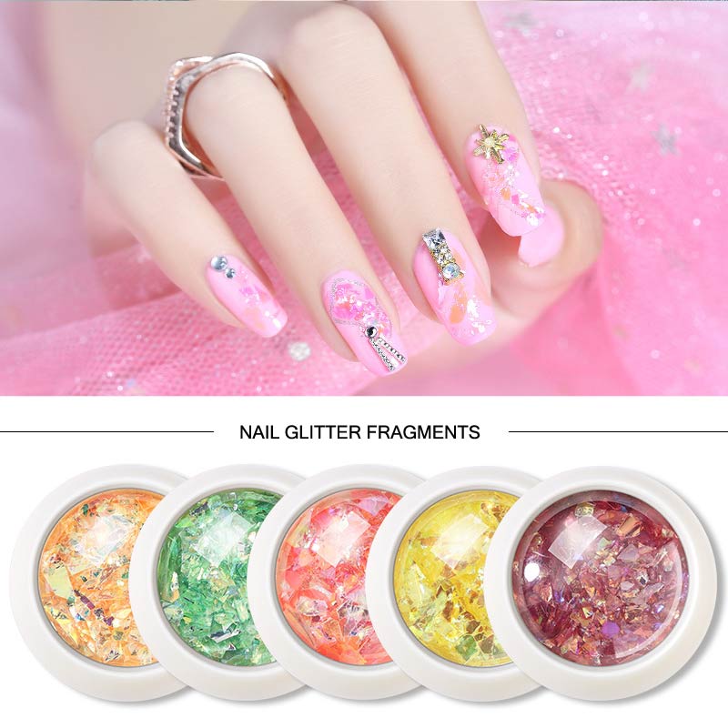 

DIY Irregular Nails Sequins Nail Art Decoration Chunky Holographic Fine Glitter Chrome Dipping Powder