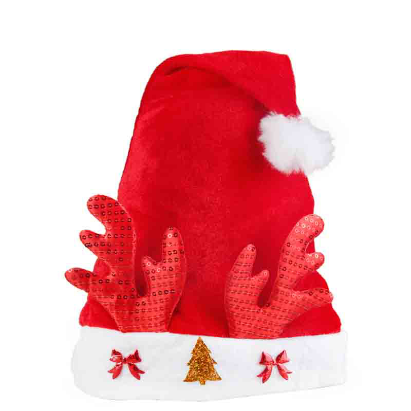

Free Shipping Cute Antlers Christmas Hat Santa Claus Christmas Decorative Props Adult Child Hat Wedding Party Supplies
