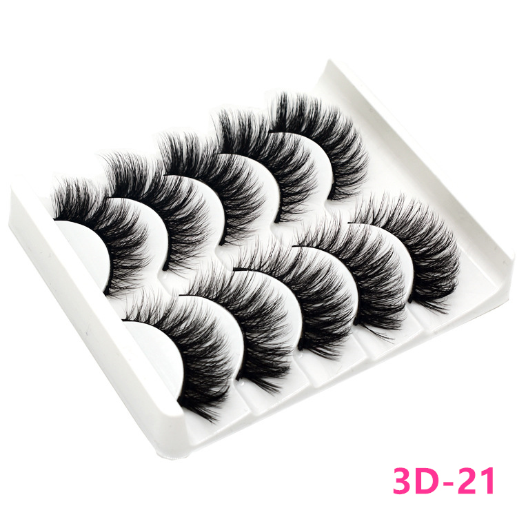 

1Set Fashion 5Pairs 3D Synthetic Hair False Eyelashes Natural/Thick Long Eye Lashes Wispy Makeup Beauty Extension Tools 3D-21