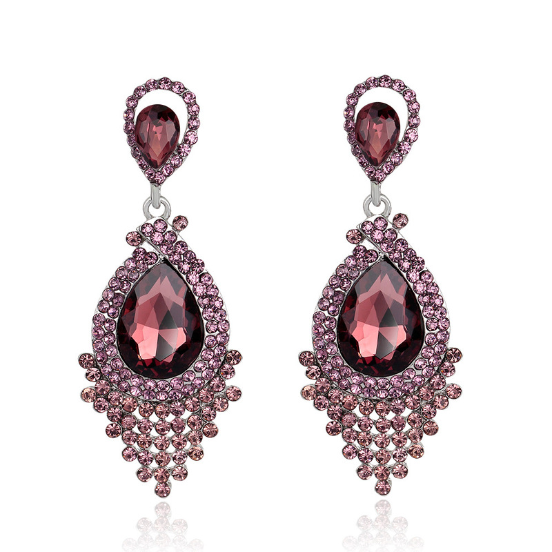 

2020 New Korea Style Jewelry Vintage Imitated Crystal Rhinestone Tassel Water Drop Earrings for Fashion Girl Women Accessories