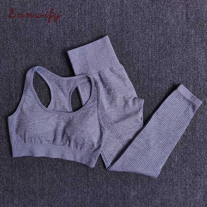 

Women Seamless Yoga Set Sportswear Fitness Clothing Gym Running Leggings Workout Pants Padded Sports Bras 2 Pieces Sports Suits, 1787 black sets
