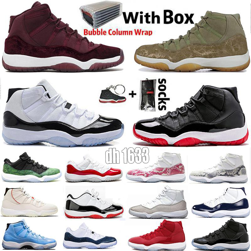 

2020 New arrival High Low Jumpman 11 11s Concord Snake Bred Mens Basketball Shoes Pantone Olive Lux Win Like Sneakers Sports Trainers Size13, 26