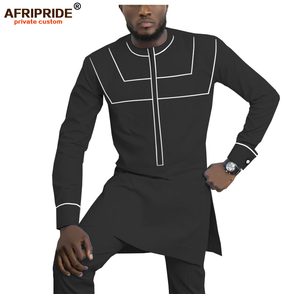 

African Clothing for Men Dashiki Mens Outfits Shirts+ Ankara Pants Set Tracksuit Men Tribal Attire AFRIPRIDE A1916055, 2.12