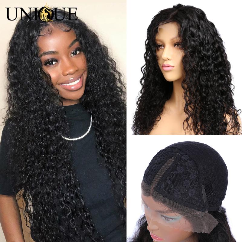 

Brazilian Water Wave Lace Front Human Hair Wigs Water Wave Lace Part Wig Unique Hair 13X4 Front Wigs For Black Women, As pic