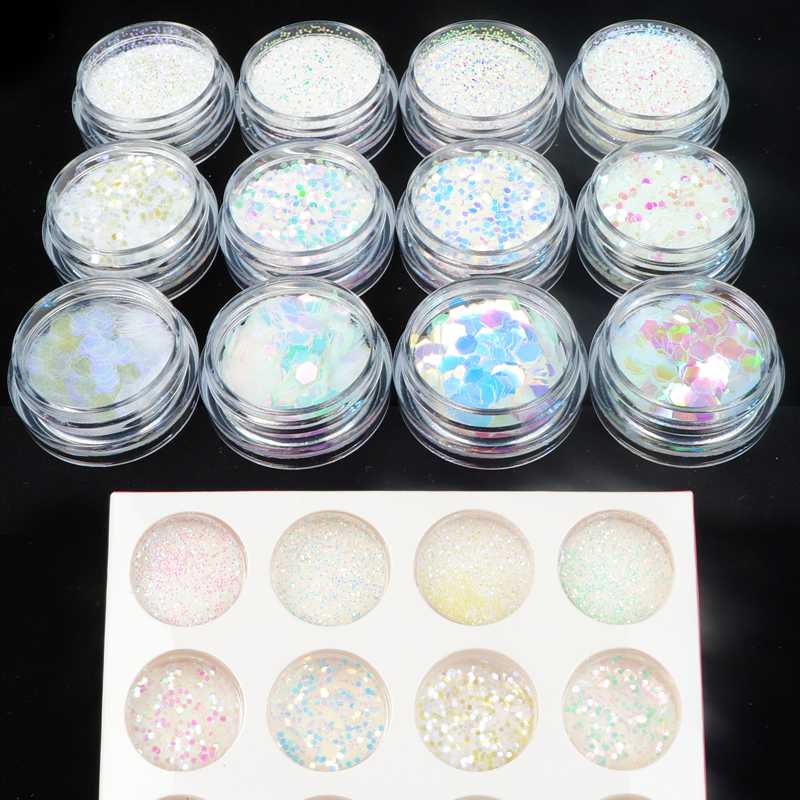 

1 Set Nail Mermaid Glitter Flakes Mix Sparkly 3D Hexagon Colorful Sequins Polish Manicure Nail Art Decorations
