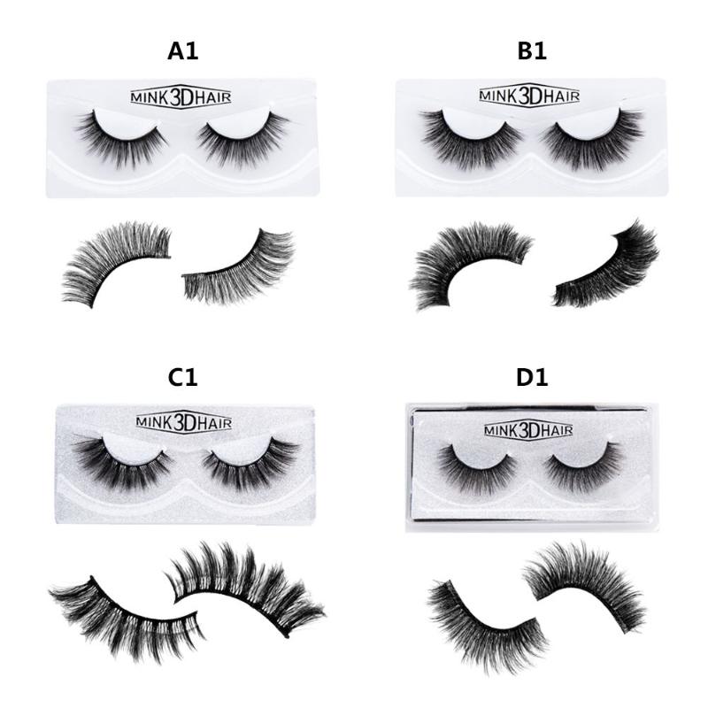 

3D Mink Hair False Eyelashes Wispy Cross Eye Lashes Fluffy Handmade Extension Eyelashes 2020