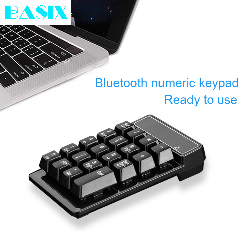 

Basix 19 Keys Bluetooth Wireless Numeric Keyboard Mini Numpad Keys Number Pad Digital Keyboard For PC Accounting tasks Keypad