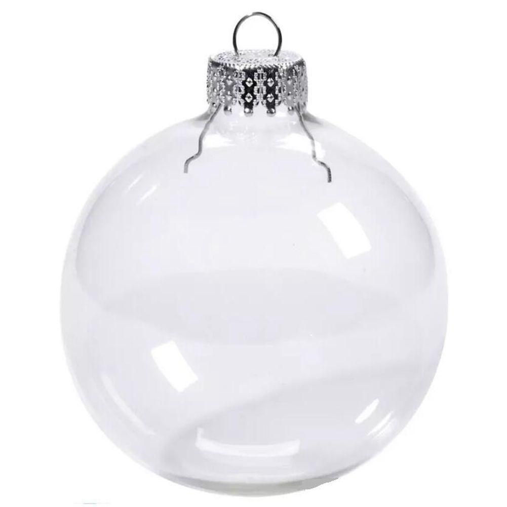 

50pcs Christmas Decorations Blowing Balls Transparent Glass Ball Tree Party Ornament Clear Glass Balls Christmas Tree Decorations