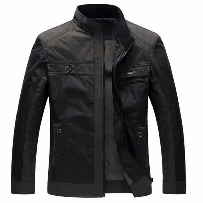 

Men Jackets Spring Autumn New Leisure Men's Jacket Thin Business Men Coat 4XL Zipper Black male Casual style Stand Collar jacket