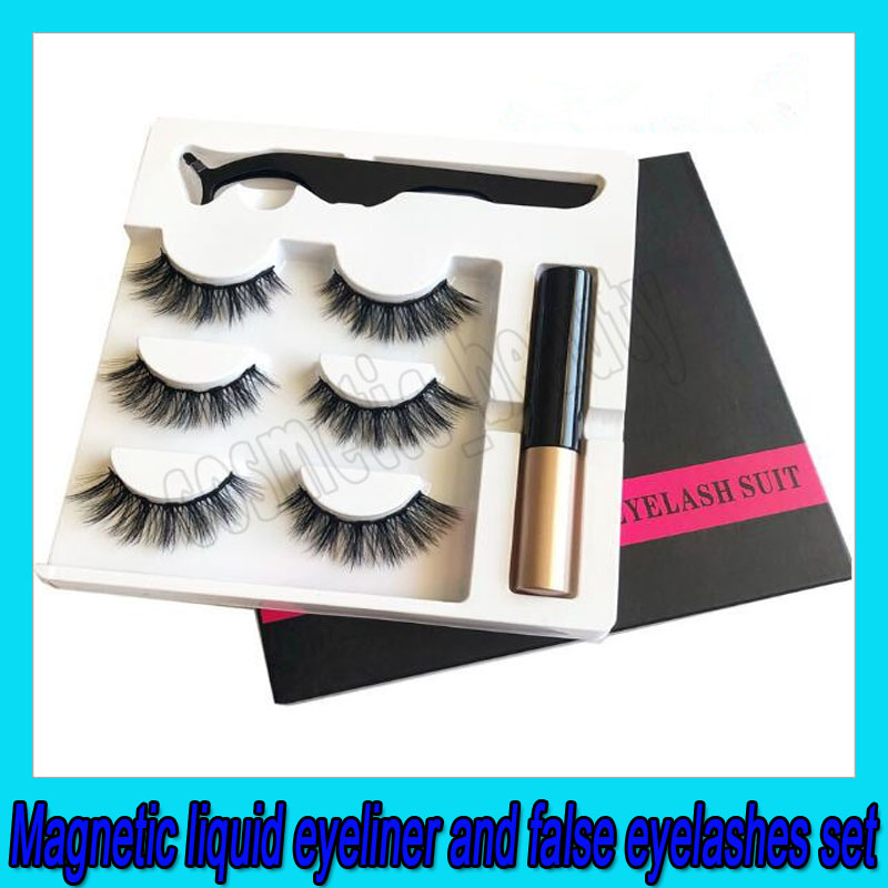 

.Wholesale 3pair Natural Magnetic Eyelashes 3D Magnet Lashes Magnetic Liquid Eyeliner Magnetic False Eyelashes and Tweezer Set No Glue