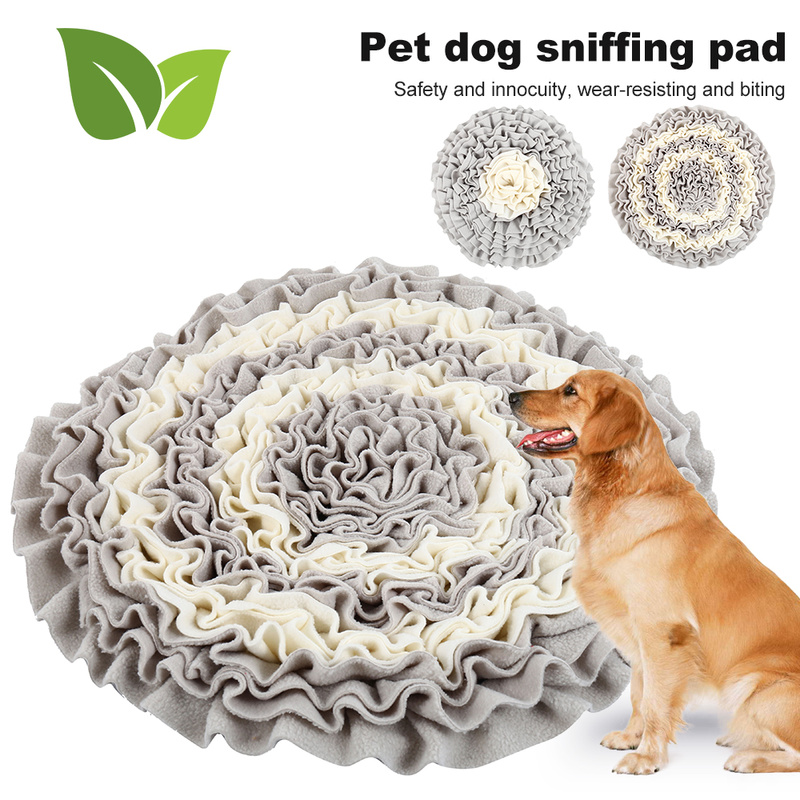 

Dog Round Sniffing Training Mat Washable Blanket Pet Stress Training Relieving Nosework Mats Mixed Colour Dog Supplies, 45x45cm