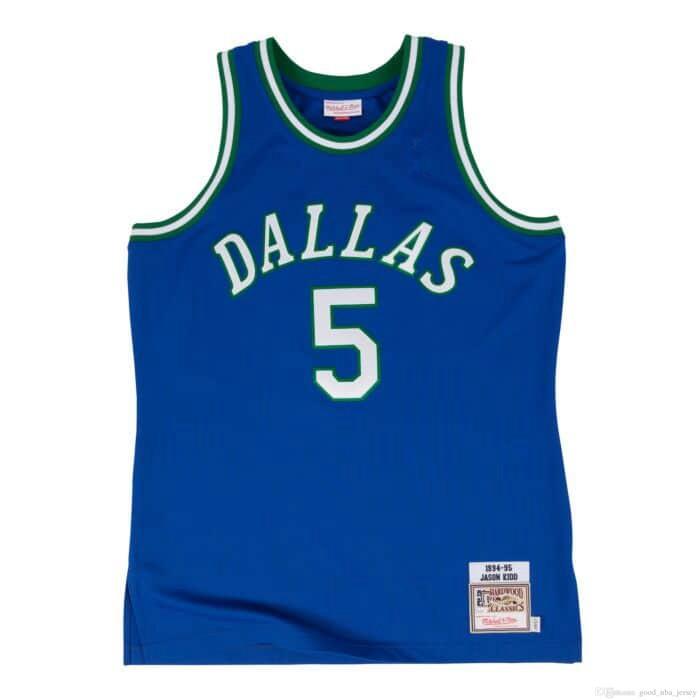 

Men Dallas Mavericks Jason Kidd Mitchell & Ness Navy Alternate 1994-95 Hardwoods Classics Authentic Jersey, Black;red
