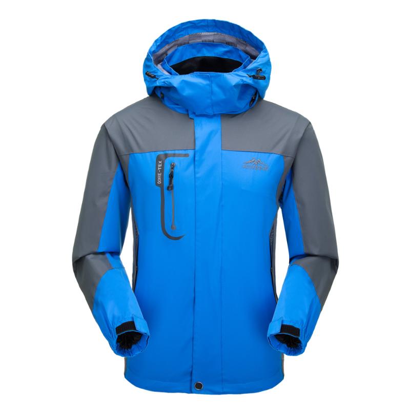 

2020 New Spring Autumn Men Softshell Hiking Jackets Waterproof Windproof Outdoor Camping Cycling Jacket Climbing Coat, Blue