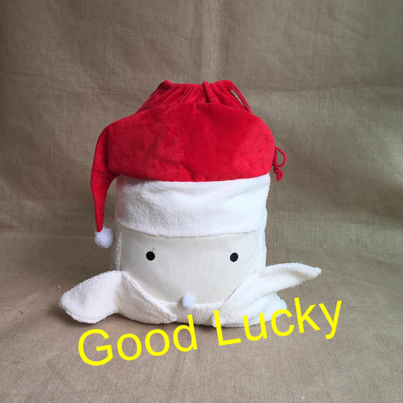 

10pcs/lot NEW style 2 sizes santa sack velvet santa claus Christmas gift bags kids candy present sacks