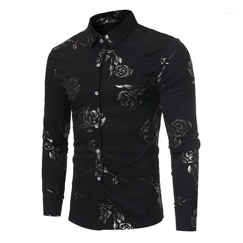 white dress shirt with roses