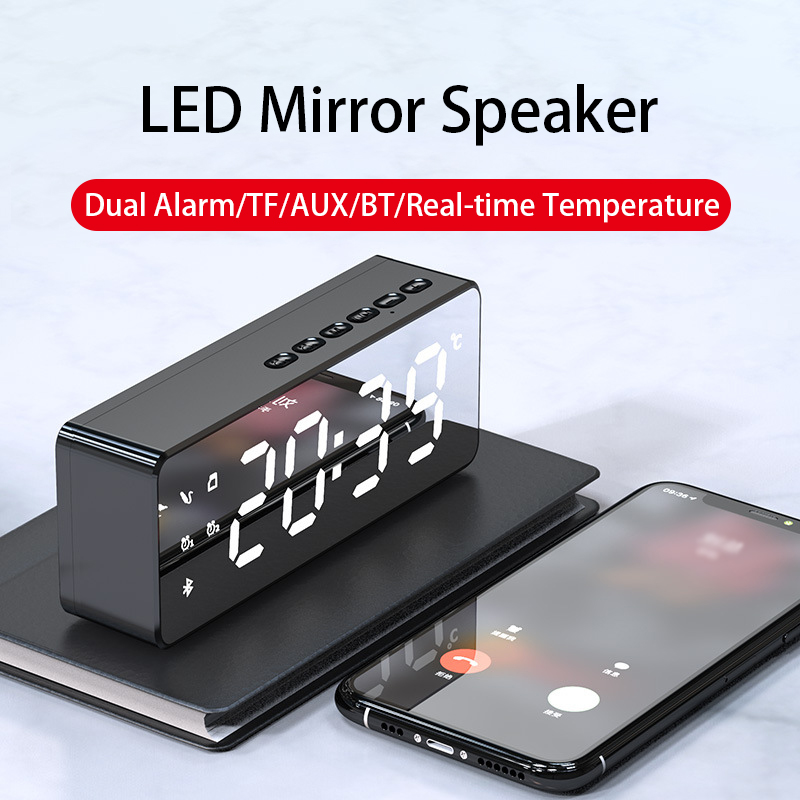 

LED Sound Bar Alarm Clock AUX Wired Wireless Bluetooth Speaker Home Theater Surround SoundBar for Phones PC Computer Speaker