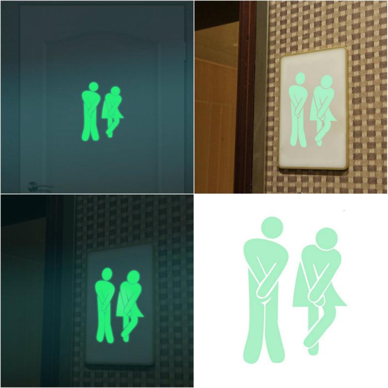 

hot sell Funny Luminous Glow in the Dark Wallpaper Toilet Stickers Wall Art Decals For Home Decor DIY3D good quality, White