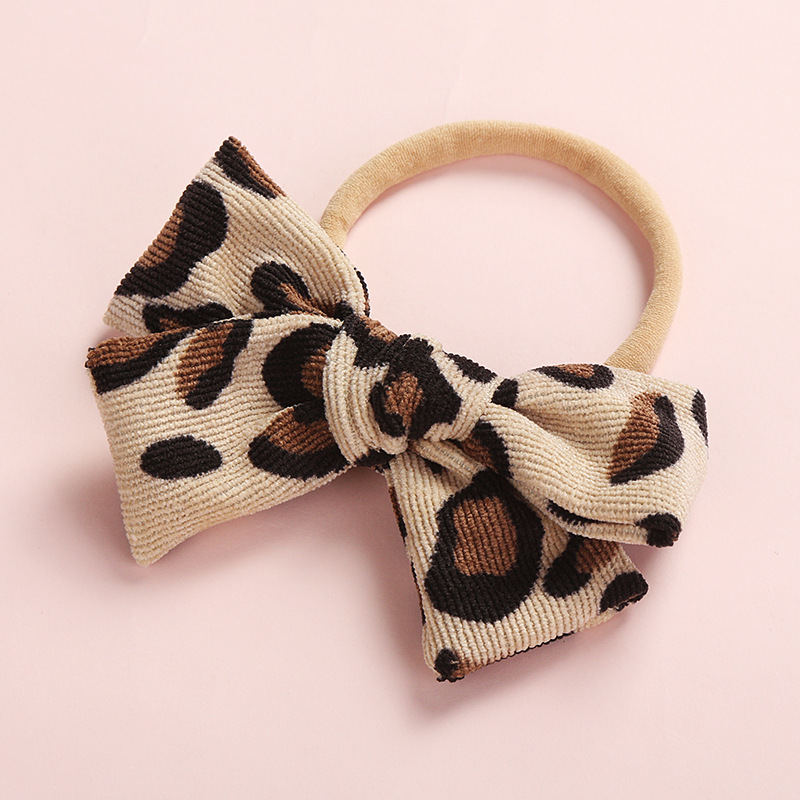 

Knot Bows Flowers Prints Hair Clips School Girls Remove Point Hairpints With Leopard Prints Cute Corduory Hairgrips Hair Wear