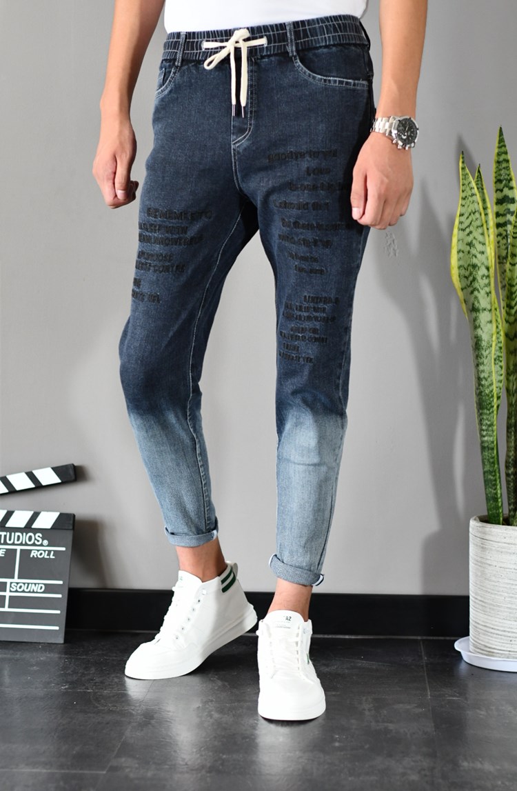 

The new elastic cultivate one's morality leisure trousers, Blue